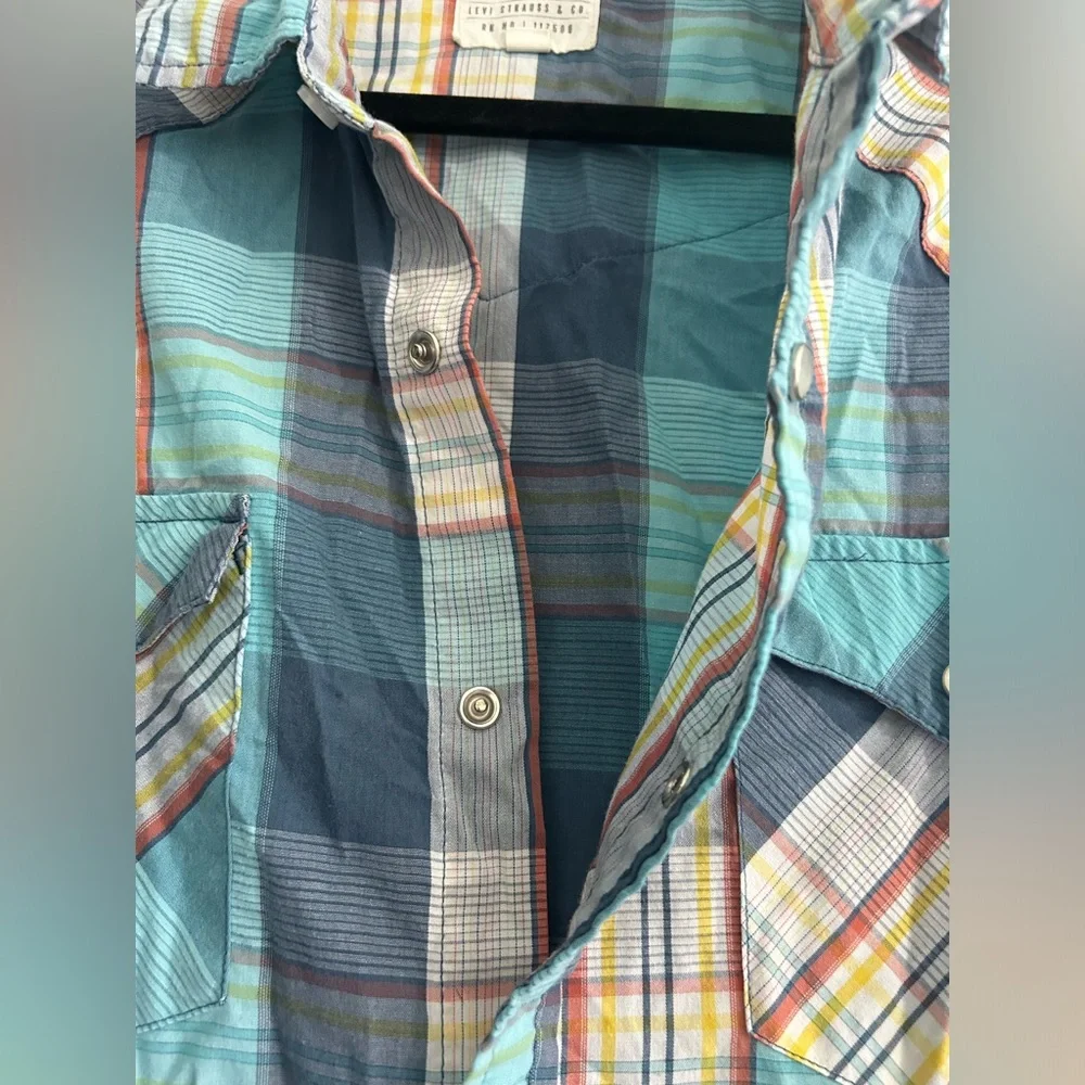 Levi's Men's Multicolored Plaid Button Down Long Sleeve Shirt